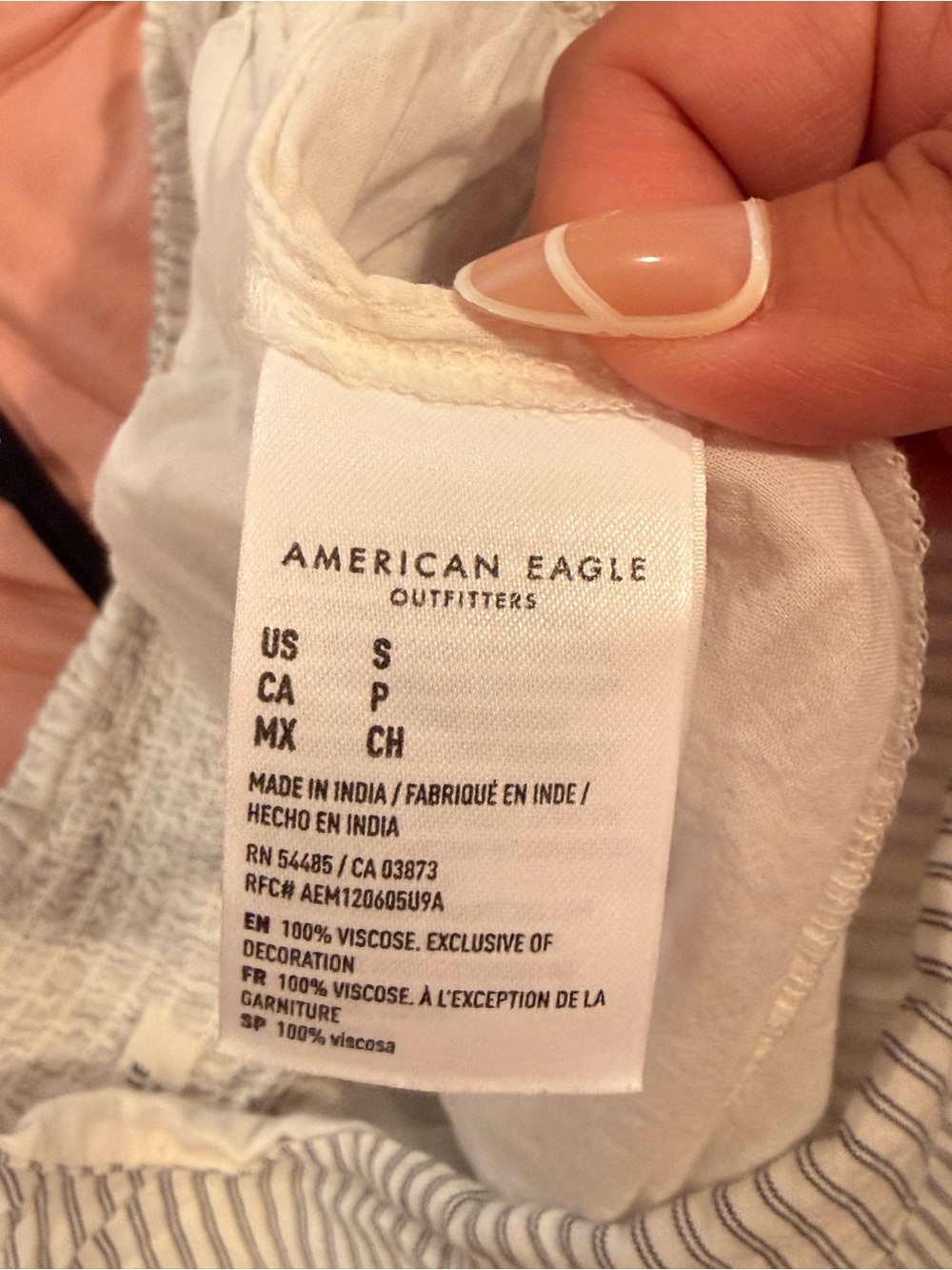 American Eagle Outfitters Cream and Navy Striped Maxi Skirt Set - Picture 7 of 7
